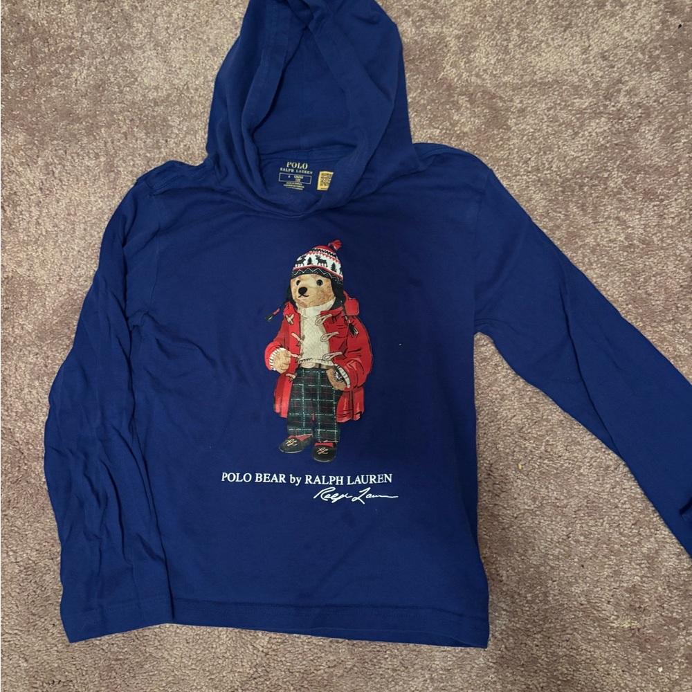 Ralph Lauren Navy Hoodie with Polo Bear